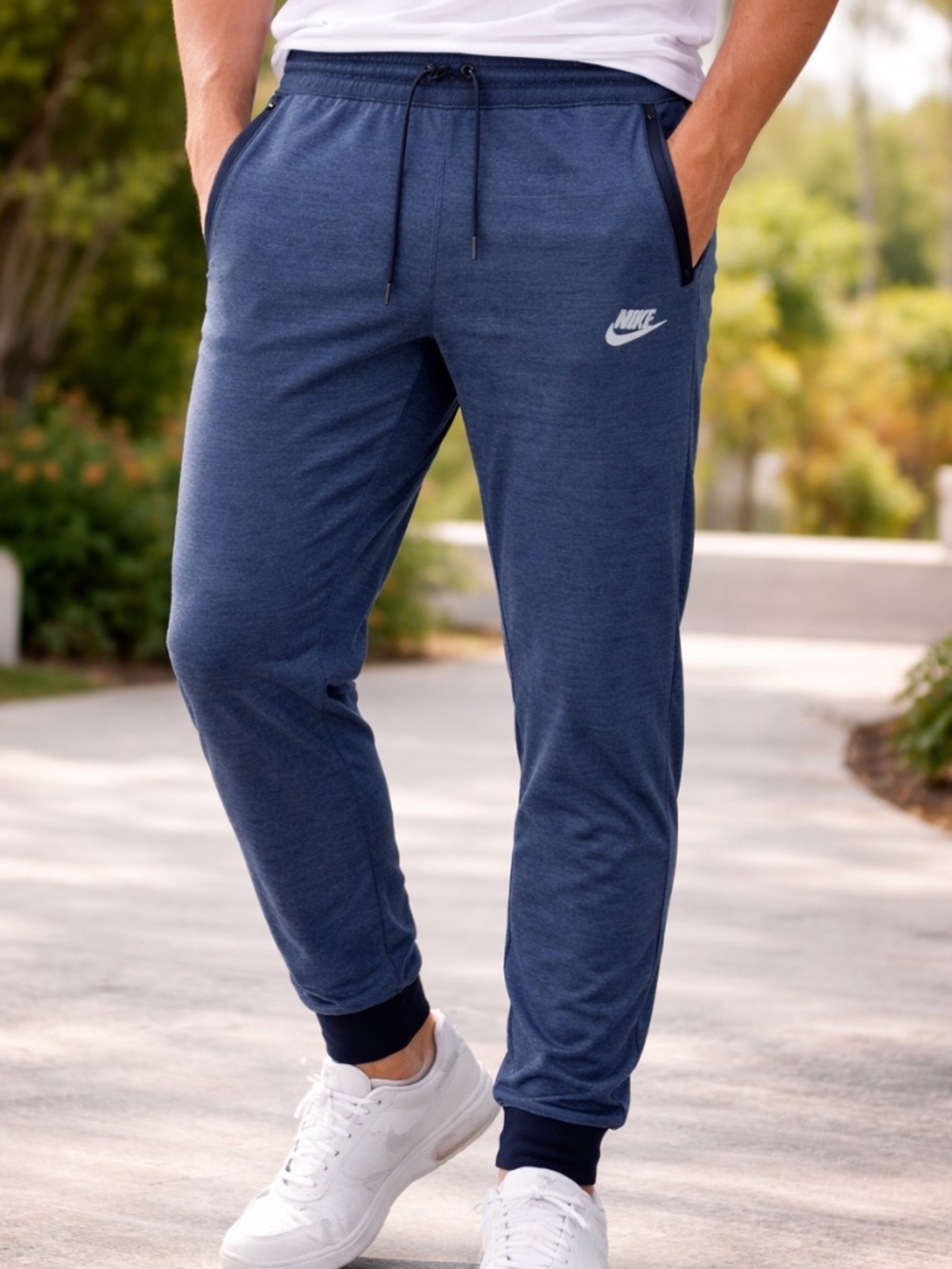 Nike Mens XXL Sportswear Advance 15 Joggers Blue Heathered Knit Sweatpants